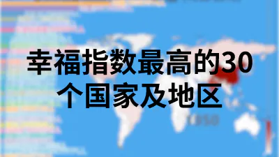 幸福指数最高的30个国家及地区