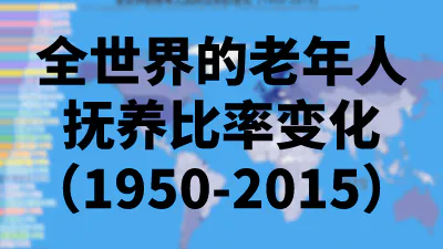 全世界的老年人抚养比率的变化（1950-2015）