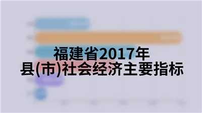 福建省2017年县(市)社会经济主要指标