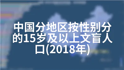 中国分地区按性别分的15岁及以上文盲人口(2018年)