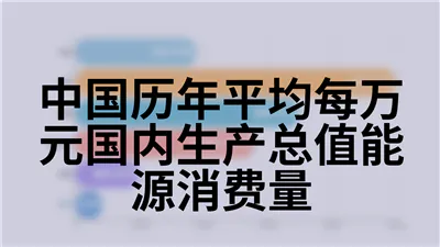 中国历年平均每万元国内生产总值能源消费量