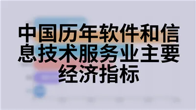 中国历年软件和信息技术服务业主要经济指标