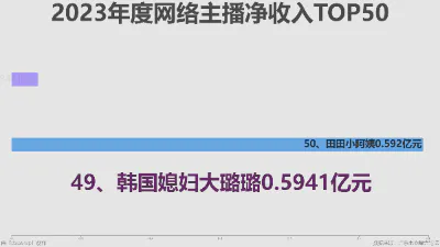 2023年度网络主播净收入TOP50