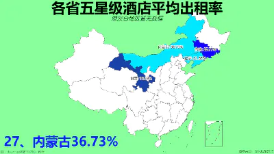 各省五星级酒店平均出租率