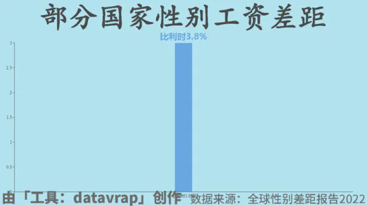 部分国家性别工资差距