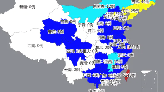 各省疫情新增本土病例数