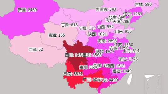 各省艾滋病发病数