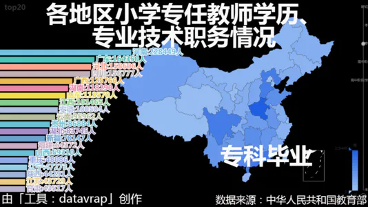 各地区小学专任教师学历、专业技术职务情况