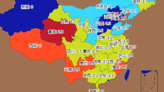 各省5月CPI同比涨幅