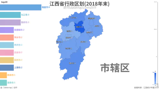 江西省行政区划(2018年末)