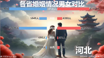 各省婚姻情况男女对比