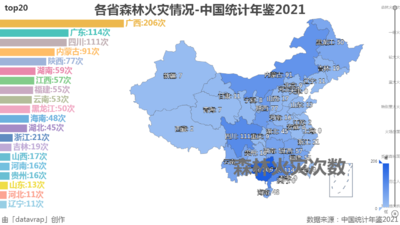 各省森林火灾情况-中国统计年鉴2021