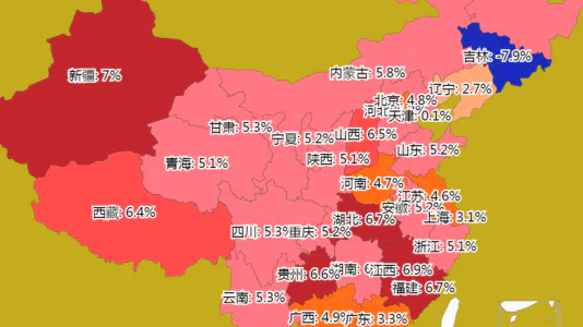 第一季度各省GDP增速情况