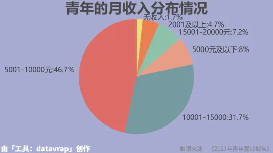 青年的月收入分布情况