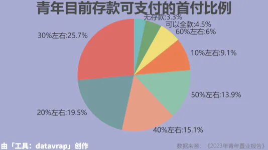 青年目前存款可支付的首付比例