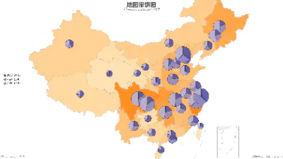 地图带饼图