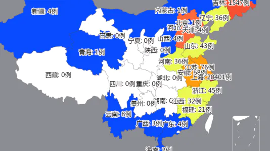 各省疫情新增无症状病例数